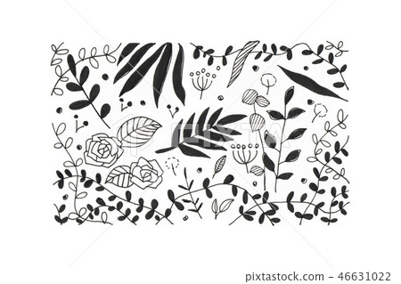 Botanical Design Square Monochrome 46631022