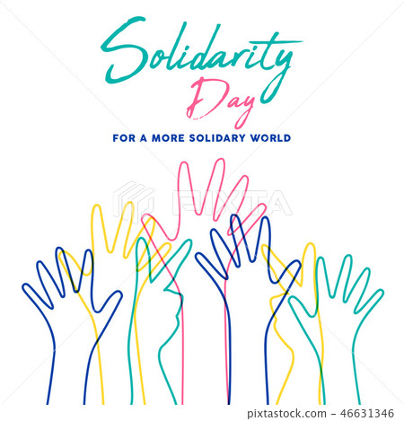 Human Solidarity Day colorful hands illustration Human Solidarity Day colorful hands illustration 46631346