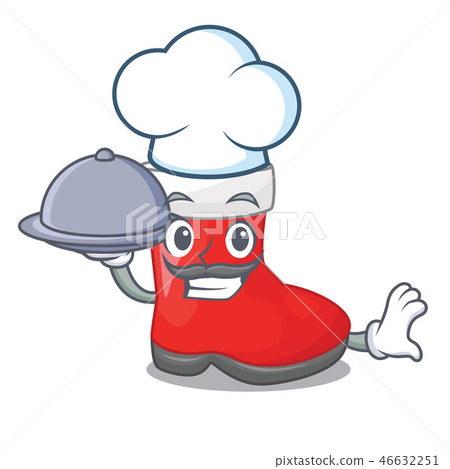 Chef with food santa boots are on character shelf Chef with food santa boots are on character shelf 46632251