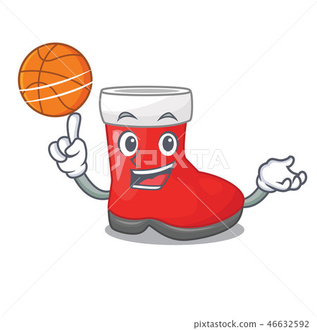 With basketball christmas santa boots with shape cartoon With basketball christmas santa boots with shape cartoon 46632592