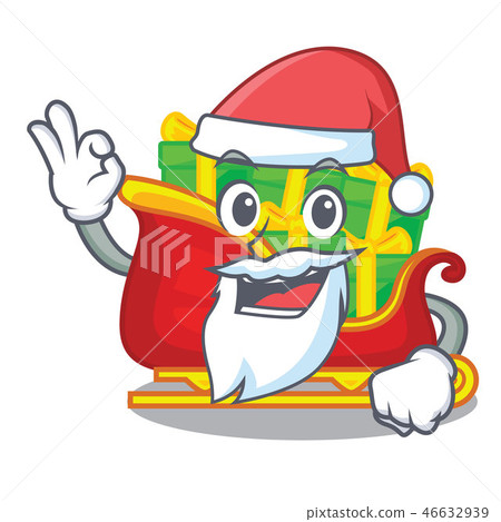 Santa christmas Santa sleigh isolated on mascot Santa christmas Santa sleigh isolated on mascot 46632939