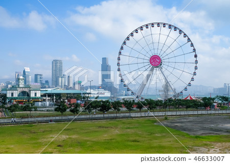 Ferris wheel and cityscape of Central Hong Kong Ferris wheel and cityscape of Central Hong Kong 46633007