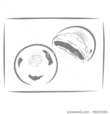 烹飪例證Anpan灰色 46633569