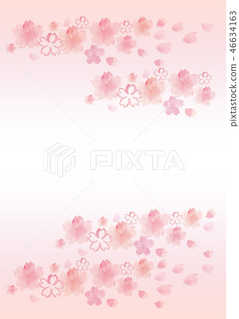 水彩櫻花手寫手拉的A4大小背景紅色桃紅色 水彩櫻花手寫手拉的A4大小背景紅色桃紅色 46634163