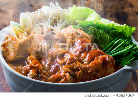 Hot pot cooking Kimchi hot pot Hot pot cooking Kimchi hot pot 46634364