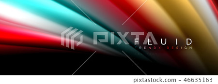 Abstract liquid colorful banner. Trendy wavy dynamic design. Fluid color shapes. Abstract liquid colorful banner. Trendy wavy dynamic design. Fluid color shapes. 46635163