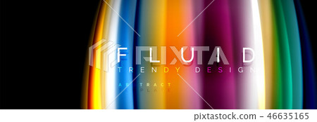 Fluid wave line background or pattern. Geometric technology abstract background. Movement effect. Fluid wave line background or pattern. Geometric technology abstract background. Movement effect. 46635165