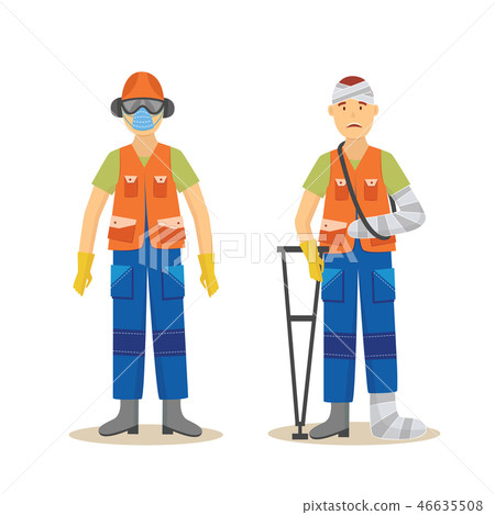 Vector protective uniform and equipment flat set Vector protective uniform and equipment flat set 46635508