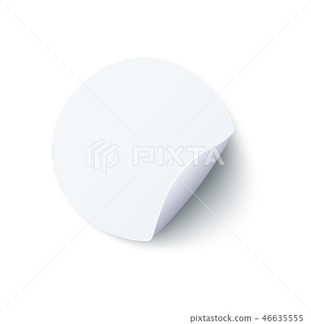 Round blank white paper sticker with peel off... - Stock Illustration ...