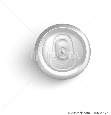 Top view of white aluminum can mockup for soda or beer. 46635573