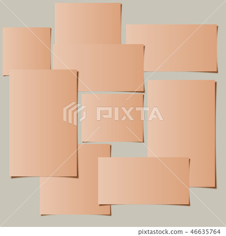 Brown paper sheet or note paper stack - Stock Illustration [46635764 ...