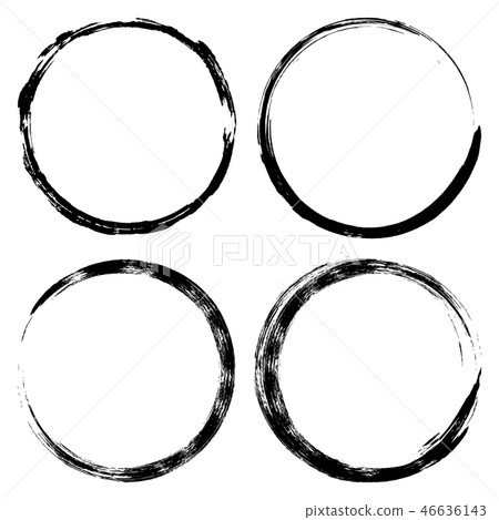 Set brush strokes paint circles. Ink hand-drawn 46636143
