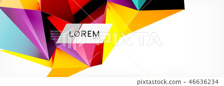 Triangle 3d polygonal art style. Future geometric design. Vector geometry futuristic illustration 46636234