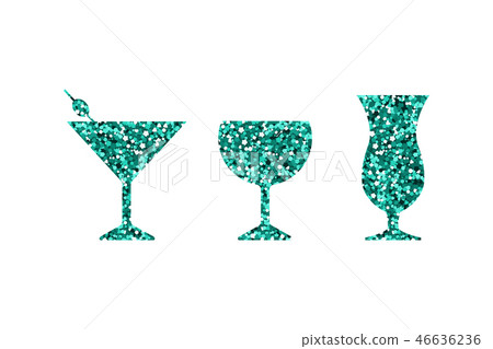 Blue abstract cocktail icons 46636236