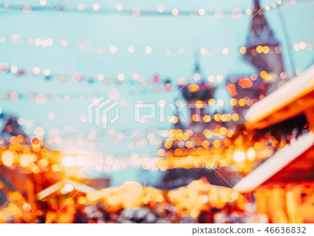 Christmas Blurred Background. Nev Year is coming. Russia, Moscow. Festive street illumination. View 46636832