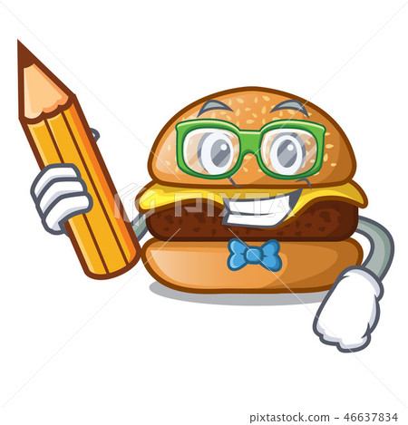 Student cheese tasty burger on character table Student cheese tasty burger on character table 46637834