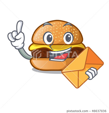With envelope cheese tasty burger on character table 46637836