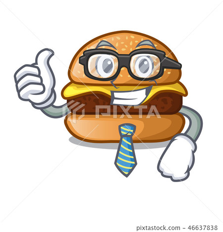 Businessman cheese tasty burger on character table 46637838