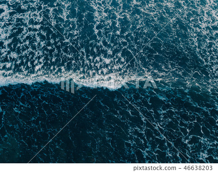 Aerial view beautiful of sea waves from drone Aerial view beautiful of sea waves from drone 46638203