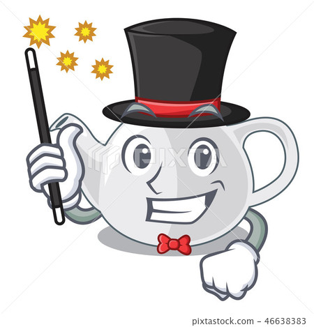 Magician teapot porcelain in a shape cartoon 46638383