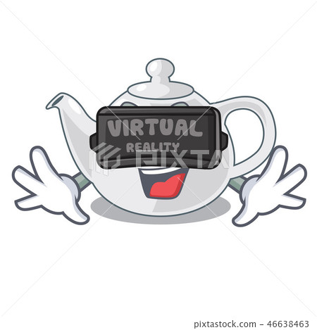 Virtual reality porcelain teapot in table a character Virtual reality porcelain teapot in table a character 46638463