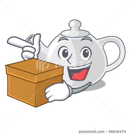 With box porcelain teapot ceramic isolate on mascot With box porcelain teapot ceramic isolate on mascot 46638478