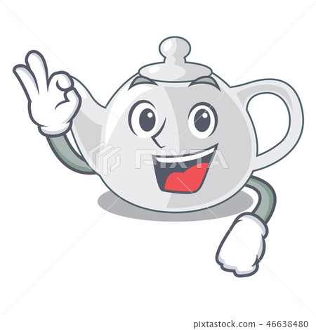 Okay porcelain teapot ceramic isolate on mascot Okay porcelain teapot ceramic isolate on mascot 46638480