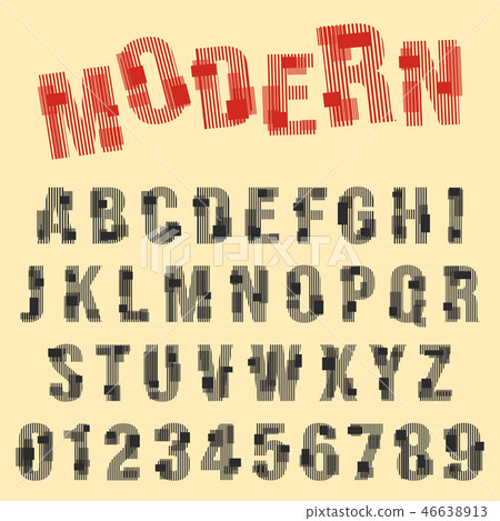 Modern font alphabet. Set of letters and...-插圖素材 [46638913] - PIXTA圖庫