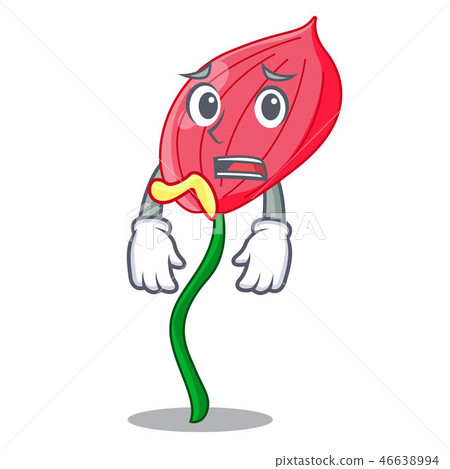 Afraid anthurium flower pink in cartoon garden 46638994