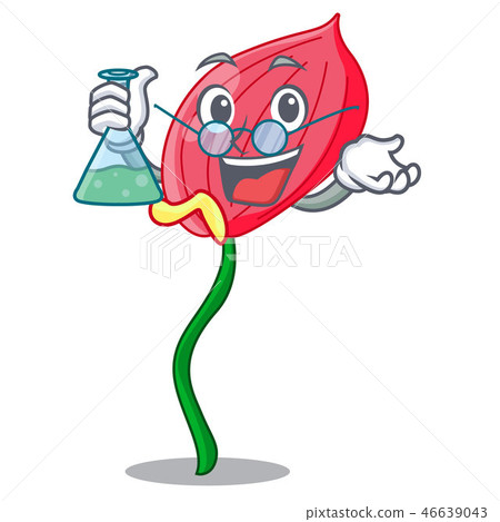 Professor pink anthurium flower isolated on mascot 46639043