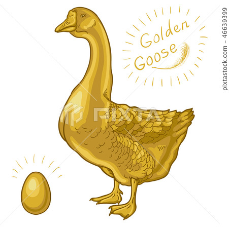 Golden Goose, goose on a white background 46639399