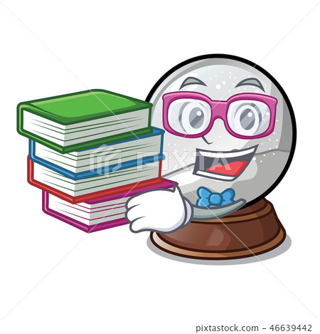 Student with book christmas snow globe in shape cartoon Student with book christmas snow globe in shape cartoon 46639442