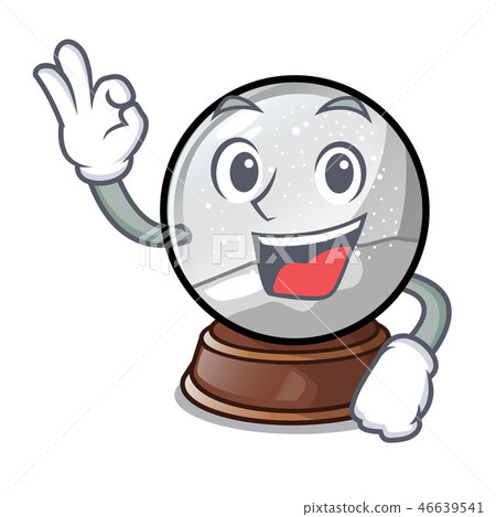 Okay christmas snow globe on table character 46639541