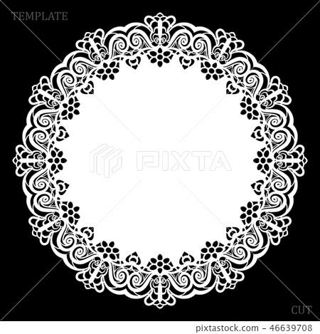 Lace round paper doily, lacy snowflake Lace round paper doily, lacy snowflake 46639708