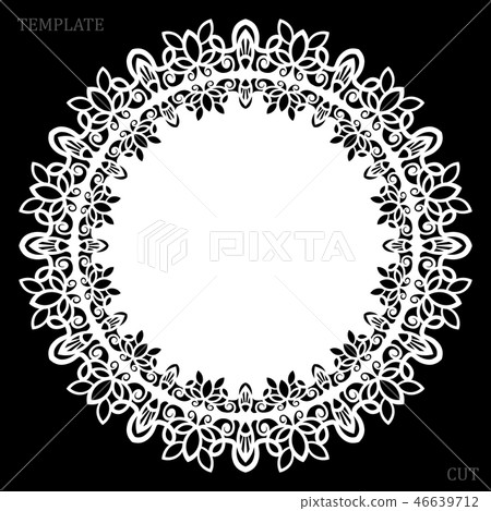 Lace round paper doily, lacy snowflake 46639712