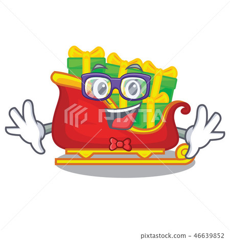 Geek santa claus sleigh in shape cartoon Geek santa claus sleigh in shape cartoon 46639852