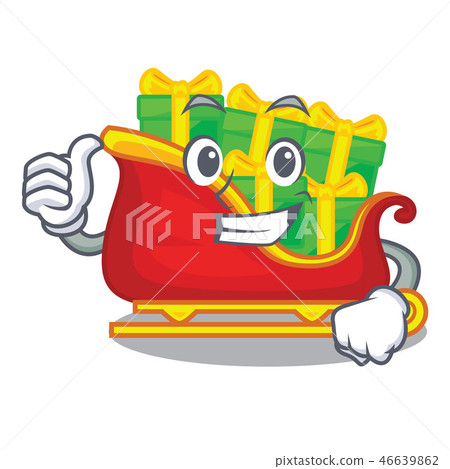 Thumbs up santa claus sleigh in shape cartoon 46639862