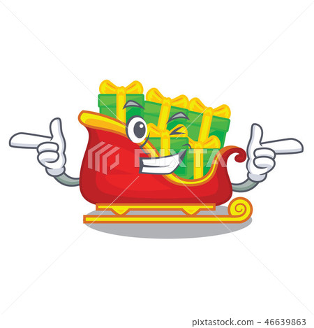 Wink santa claus sleigh in shape cartoon 46639863