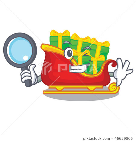 Detective santa claus sleigh in shape cartoon 46639866