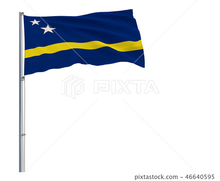 Isolate flag of Curacao on a flagpole fluttering 46640595