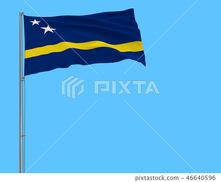Isolate flag of Curacao on  blue background 46640596