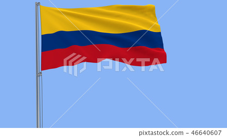 Isolate flag of Colombia on a flagpole Isolate flag of Colombia on a flagpole 46640607