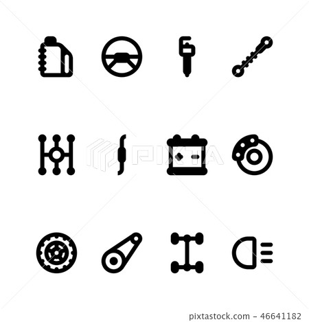 car parts icons car parts icons 46641182