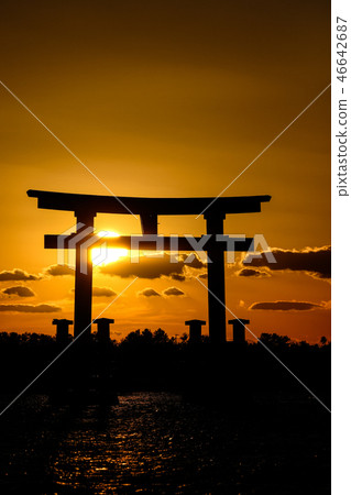 Evening at Hamana Lake Bentenjima 46642687