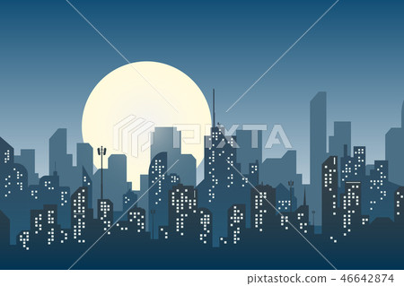 Silhouette of the city in a flat style modern Silhouette of the city in a flat style modern 46642874