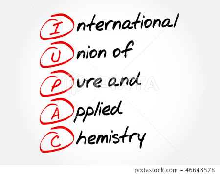 IUPAC acronym, concept background IUPAC acronym, concept background 46643578