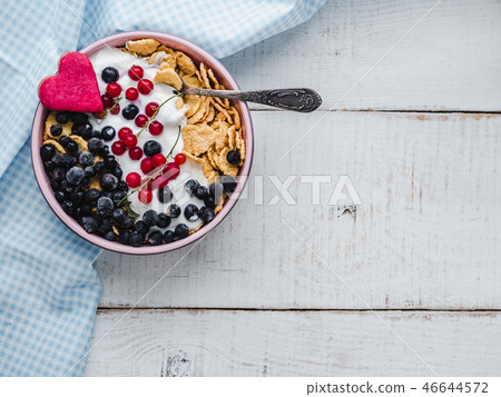 Healthy breakfast. Cereal biscuits, fresh berries Healthy breakfast. Cereal biscuits, fresh berries 46644572