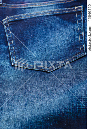 closeup detail of blue denim pocket 46646360