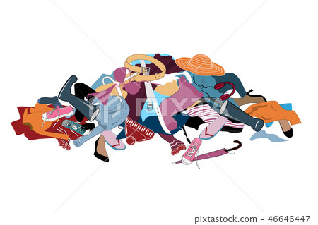 Vector Illustration with a Messy Pile of Dirty Laundry. 46646447
