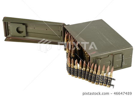 Green Ammo Box with ammunition belt Green Ammo Box with ammunition belt 46647489